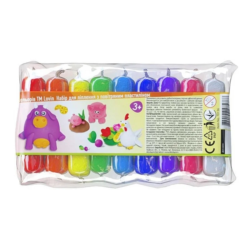 Plastilinas Lovin Air Ligh Clay ETC70136. įvairių spalvų Plastilinas Lovin Air Ligh Clay ETC70136. įvairių spalvų