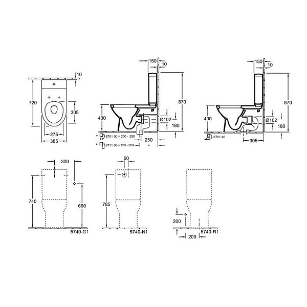 CISTERN FOR WC TUBE BOTTOM CON 5740R101