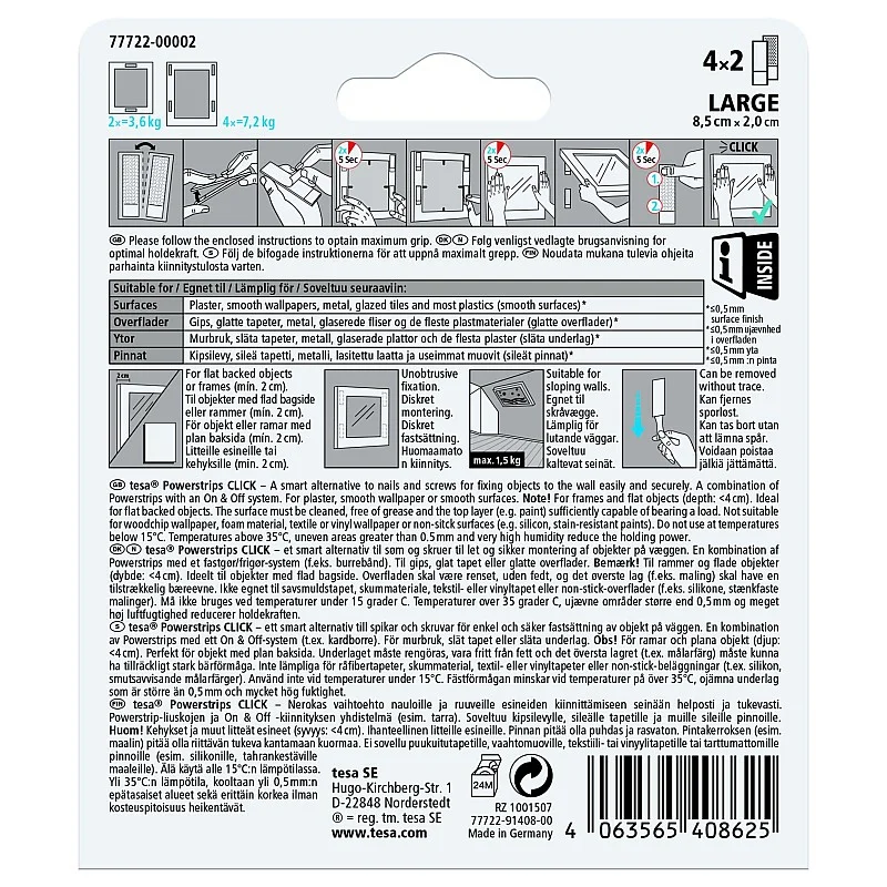 POWERSTRIP TESA 77722 4PCE POWERSTRIP TESA 77722 4PCE