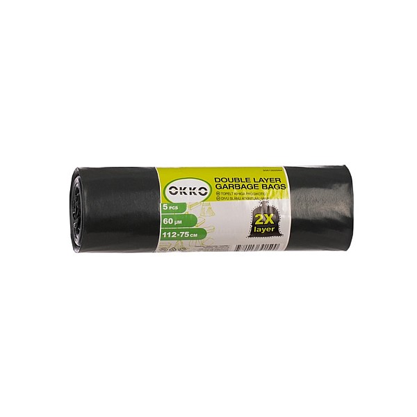 WASTE BAGS GREEN/BLACK 100L 5PCS 60MY