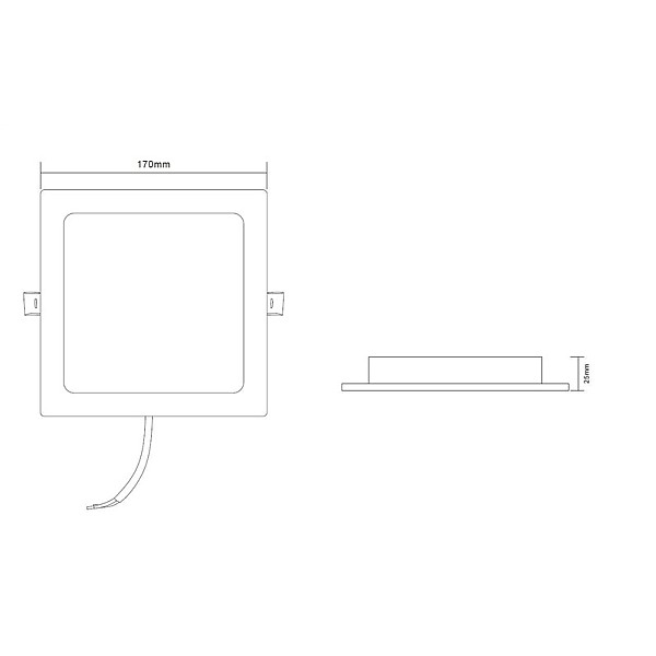 RECESSED LED LIGHT EPIRUS 12W SQUARE