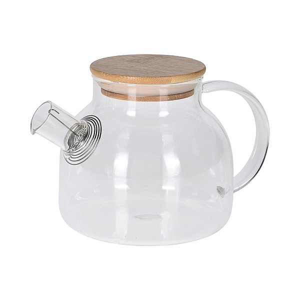 TEAPOT GLASS 1L HEAT RESIST BOR GLASS