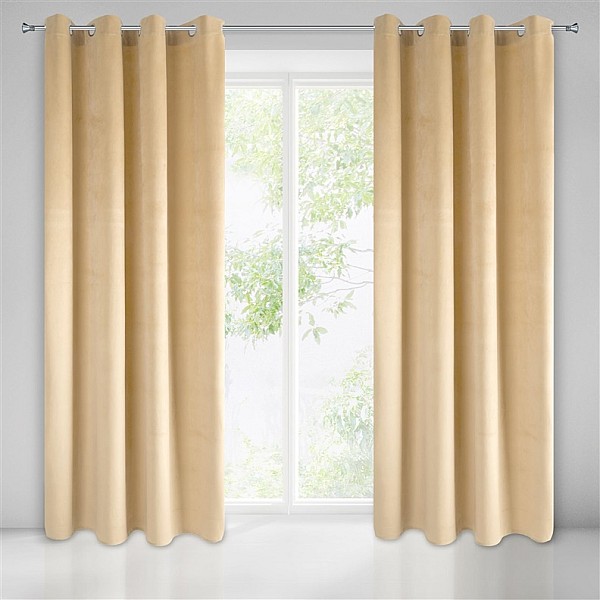 CURTAIN PIERRE BEIGE/RINGS 140X250 N