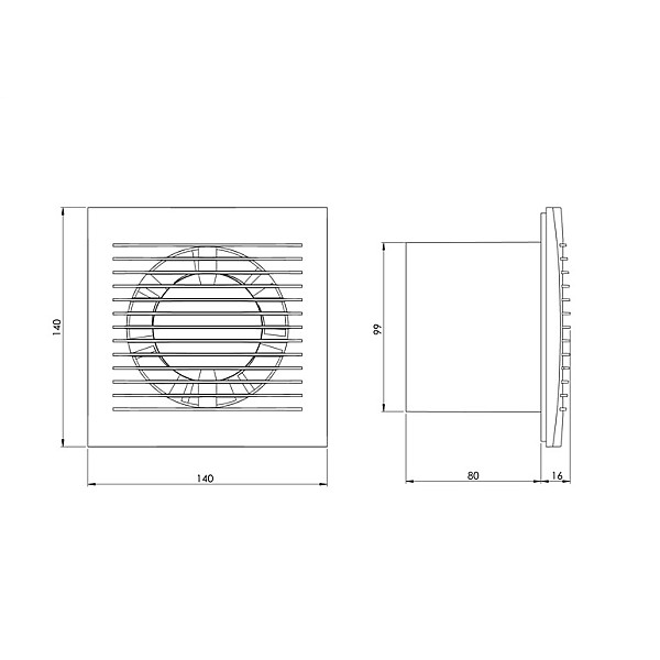 EXHAUST VENTILATOR EE100TA D100 MM+TIMER