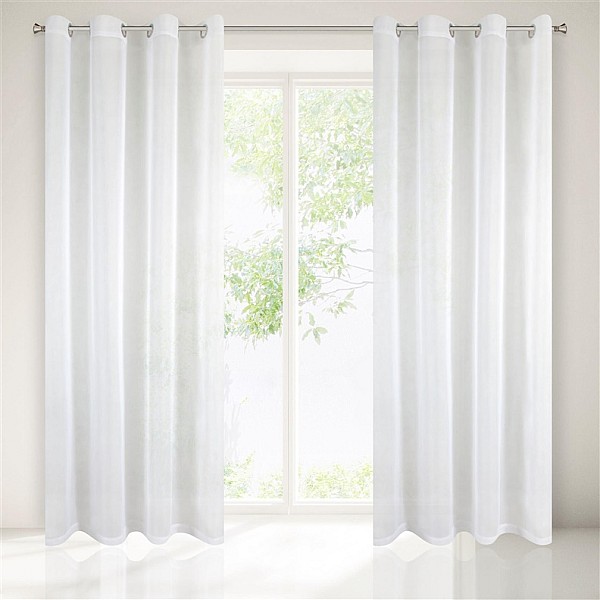 CURTAIN LUCY 140X250 WHITE RINGS D