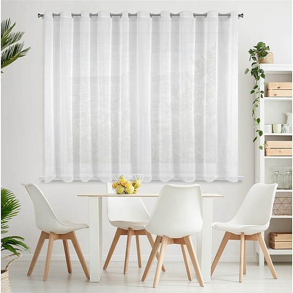 CURTAIN LUCY 140X250 WHITE RINGS D