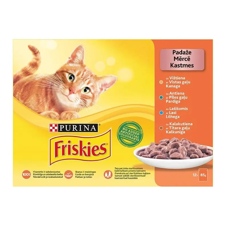 Konservai katėms drebučiuose FRISKIES. 12x85 g