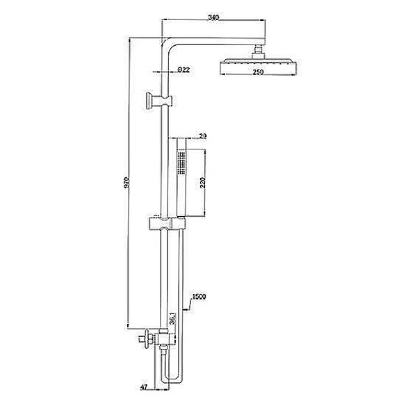 SHOWER COLUMN SVART TERMOSTATIC BLACK