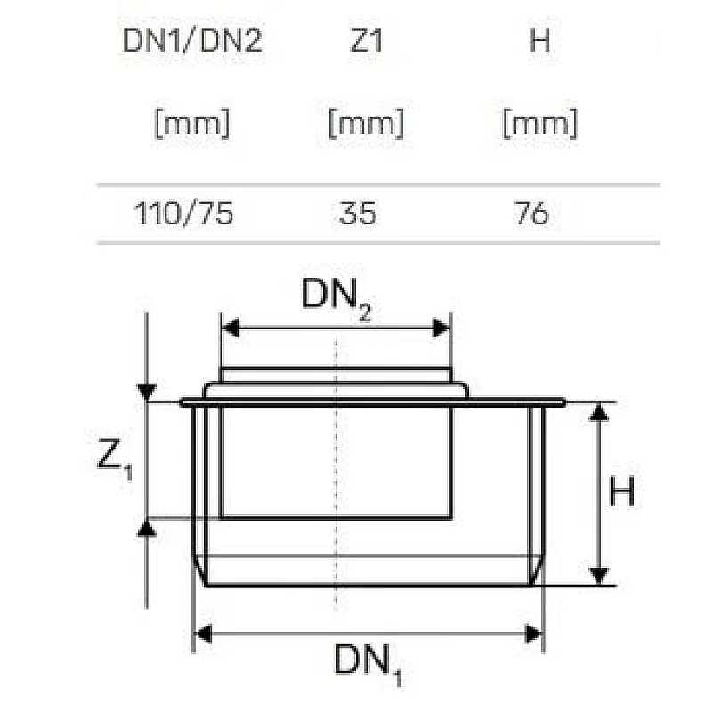Vidaus kanalizacijos trumpa pereiga HTplus. Ø 75 / 110 mm Vidaus kanalizacijos trumpa pereiga HTplus. Ø 75 / 110 mm