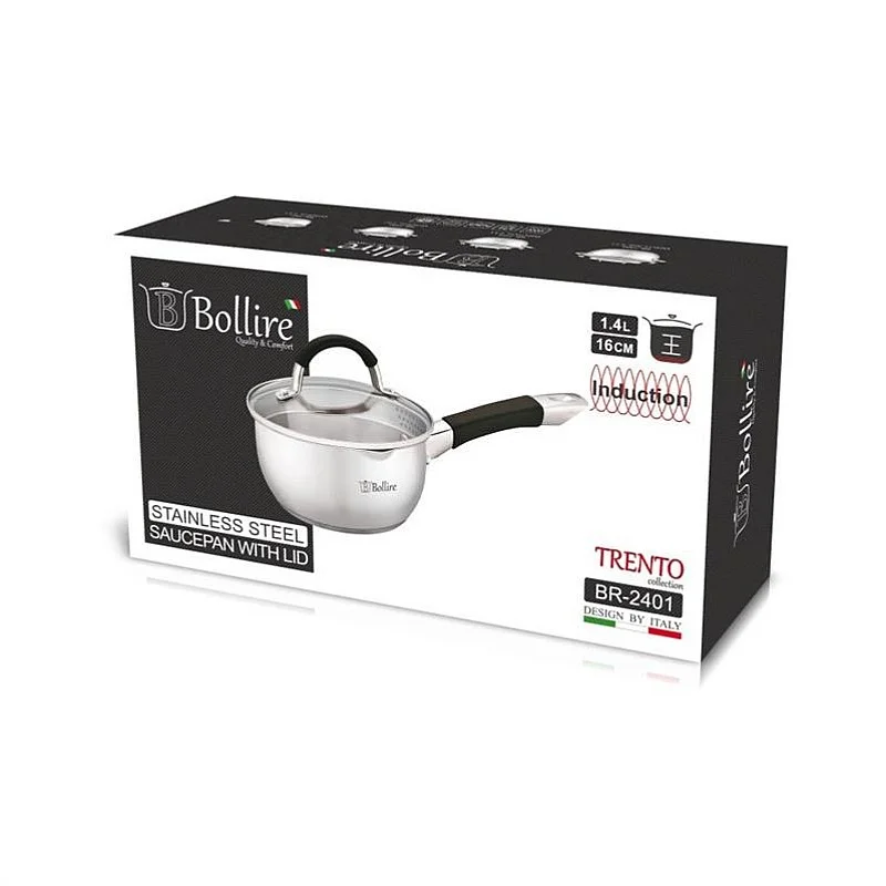 POT 16CM 1.4L TRENTO BR-2401 STAINLESS