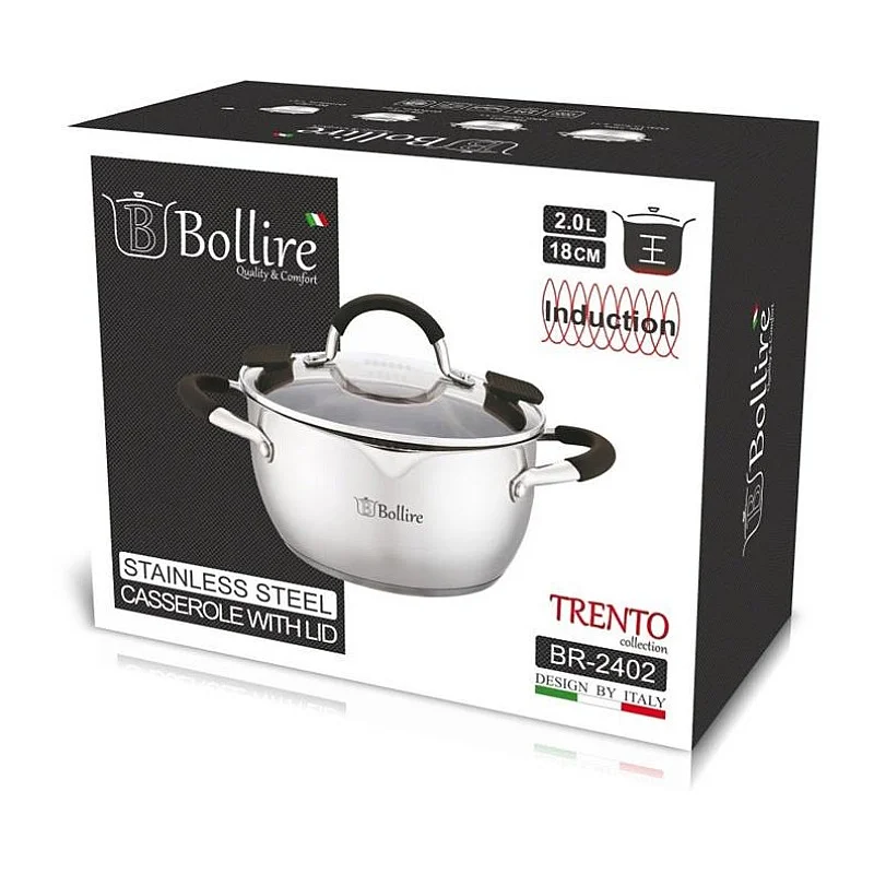 POT 18CM 2L TRENTO BR-2402 STAINLESS