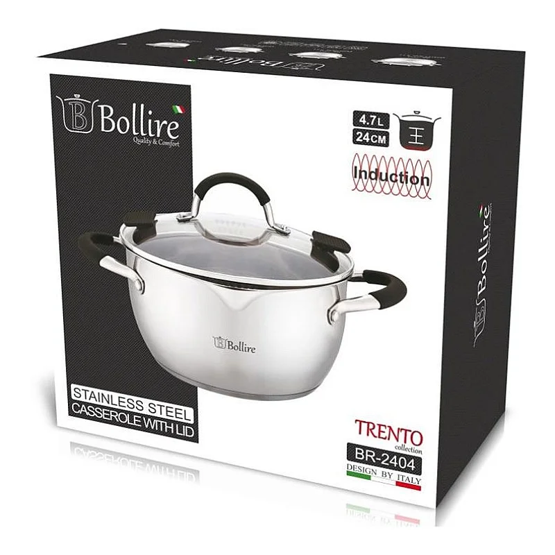 POT 24CM 4.7L TRENTO BR-2404 STAINLESS