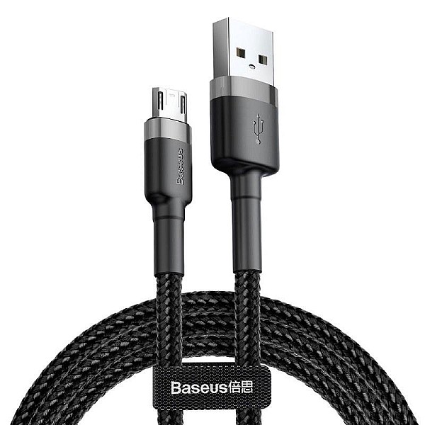 Vads BASEUS USB Type A M. Micro USB M. 0.2m. melns