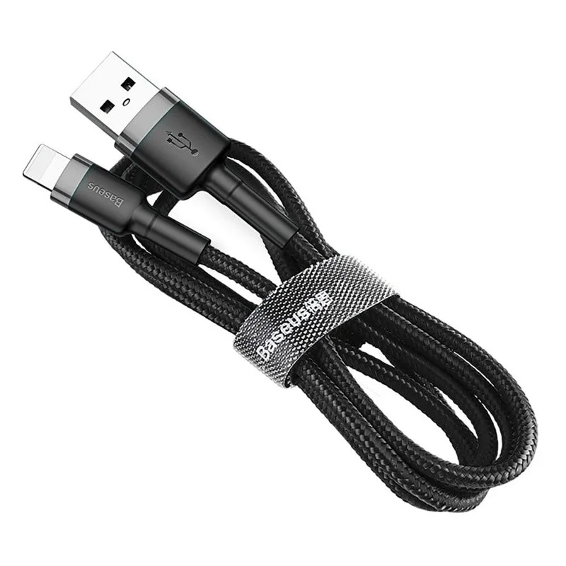 Vads BASEUS USB TypeA M. Lightning M. 2m melns CALKLF-CG1 Vads BASEUS USB TypeA M. Lightning M. 2m melns CALKLF-CG1