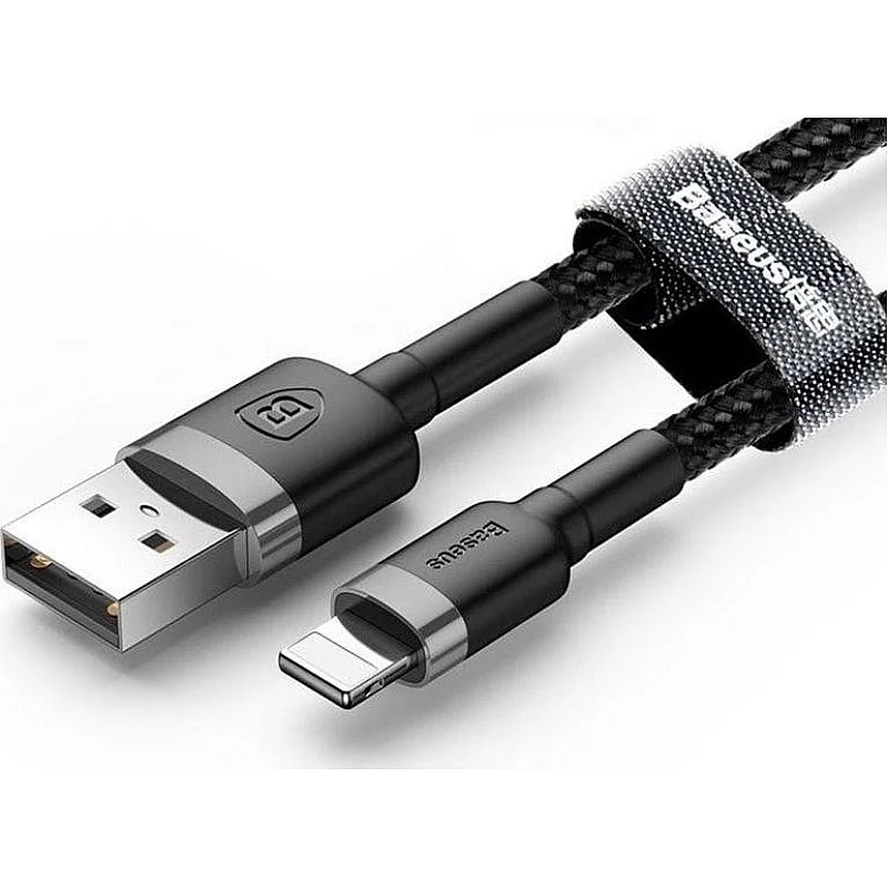 Vads BASEUS USB TypeA M. Lightning M. 2m melns CALKLF-CG1 Vads BASEUS USB TypeA M. Lightning M. 2m melns CALKLF-CG1