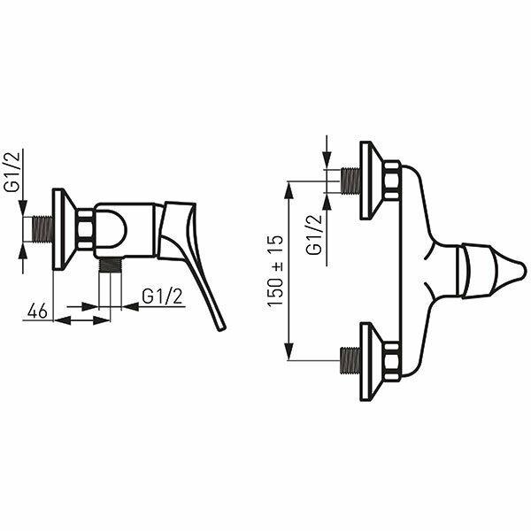 SHOWER MIXER W/O ACC BPT7 PETITE