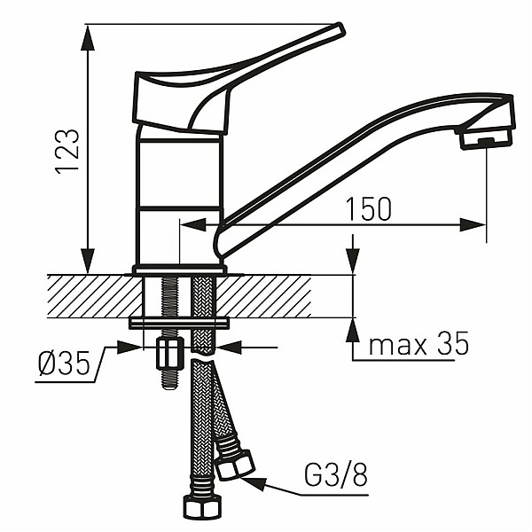 SINK MIXER BPT2A PETITE BPT2A