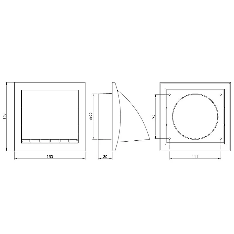 Ventilācijas reste Europlast ND10FVP. 100 mm Ventilācijas reste Europlast ND10FVP. 100 mm