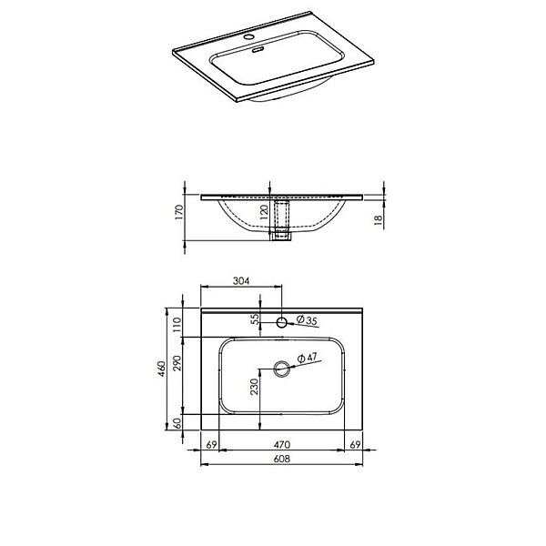 WASHBASIN SKAPPA 60. CERAM WHITE