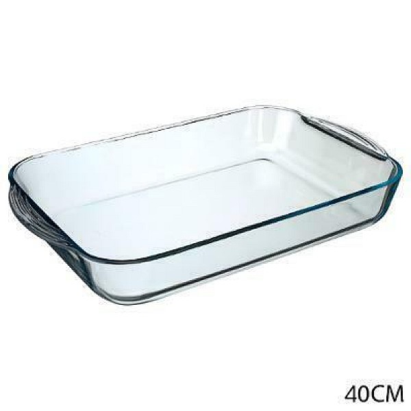 GLASS RECT DISH 40X25