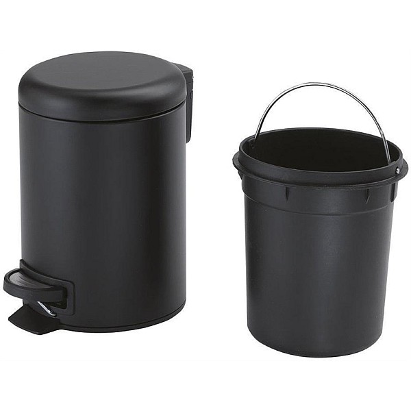 PEDAL BIN 5L POTTY BLACK