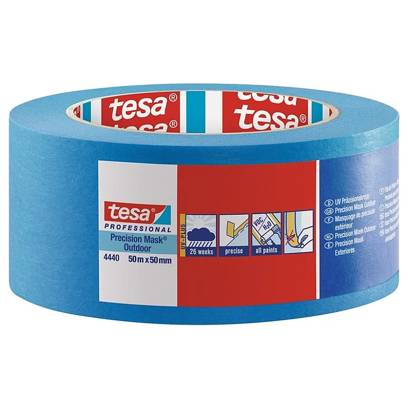 Dažymo juosta jautriems paviršiams UV. Tesa 50 m. 50 mm