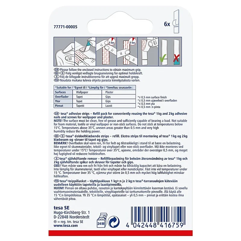 TESA 77771 POWERSTRIPS JUOST.. 6X1KG