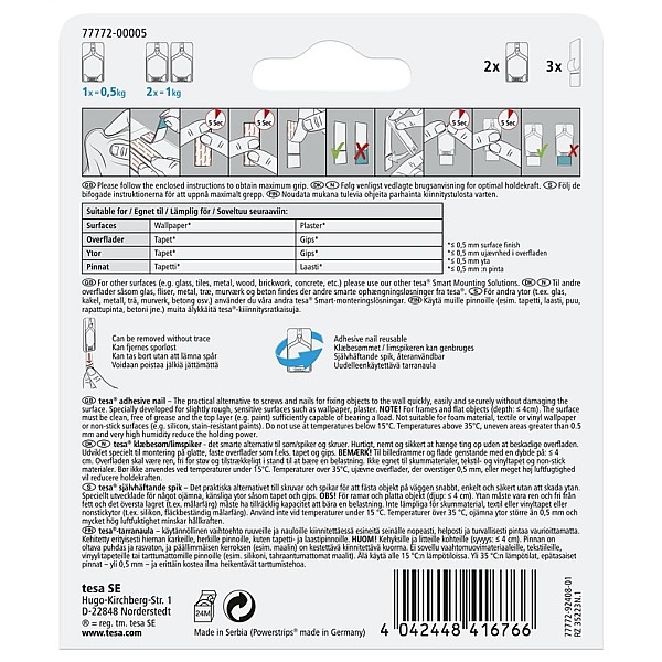 TESA 77772 MOUNTING SYSTEM. 2X0.5KG