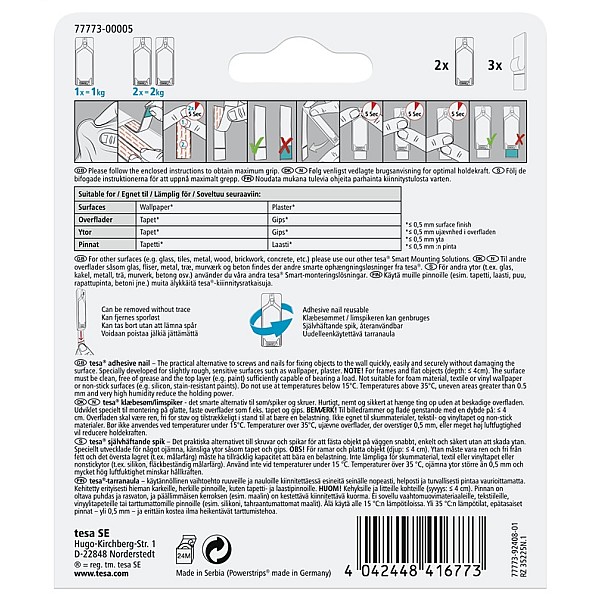 TESA 77773 TVIRTINIMO SISTEMA. 2X1KG