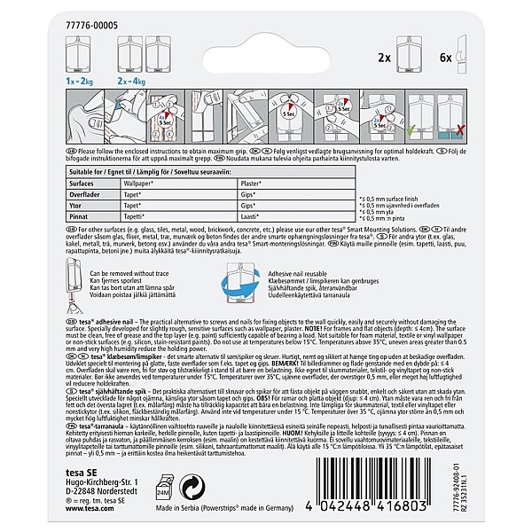 TESA 77776 MOUNTING SYSTEM. 2X2KG