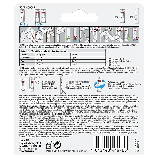 TESA 77774 TVIRTINIMO SISTEMA. 2X1KG