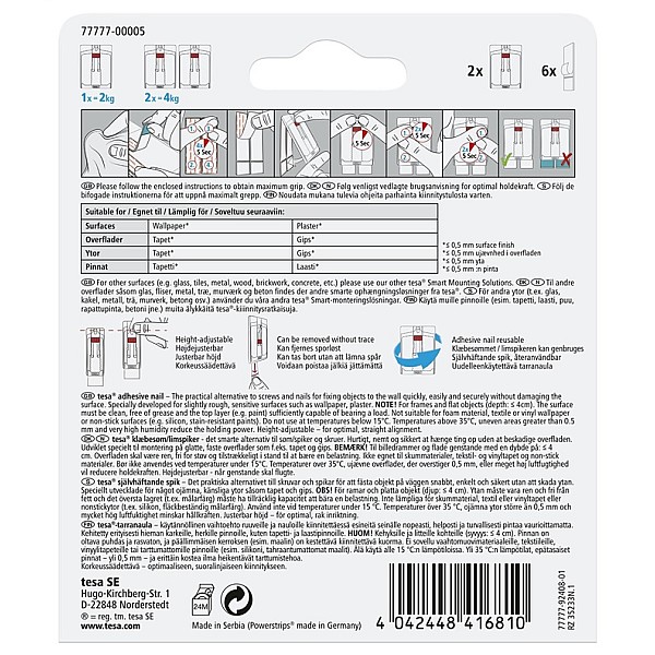 TESA 77777 MOUNTING SYSTEM. 2X2KG