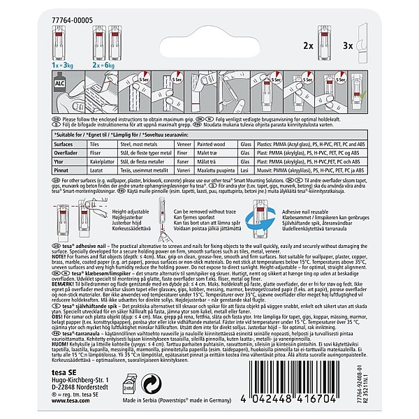 TESA 77764 TVIRTINIMO SISTEMA. 2X3KG