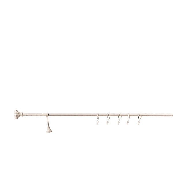 SINGLE CURT RAIL SET. IVORY  D19 180 CM