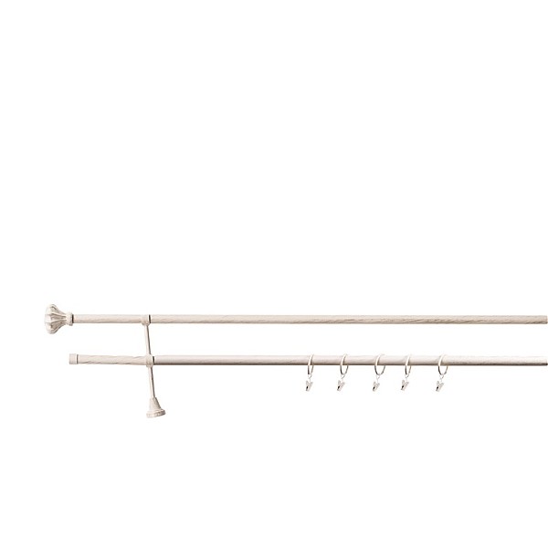 DOUBLE CURT RAIL SET. IVORY D19 180 CM