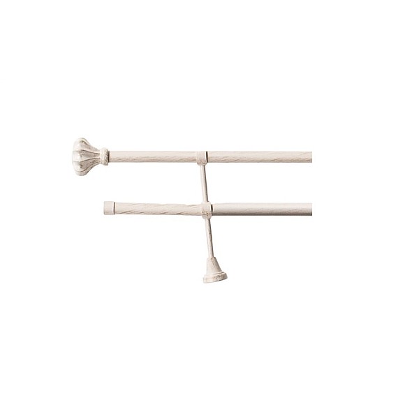 DOUBLE CURT RAIL SET. IVORY D19 180 CM