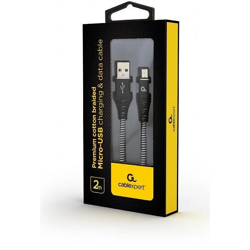 Kabelis GEMBIRD USB Type A M. Micro USB M. 2m. melns Kabelis GEMBIRD USB Type A M. Micro USB M. 2m. melns