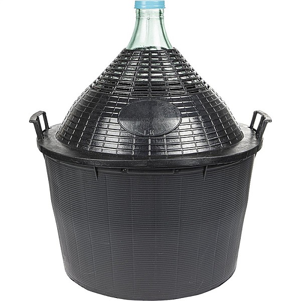 DEMIJOHN FOR WINE IN PLASTIC BASKET 34 L