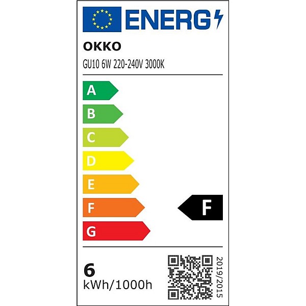 Led lempa PAR16 6W. GU10. 3000K. 450lm 3 vnt.