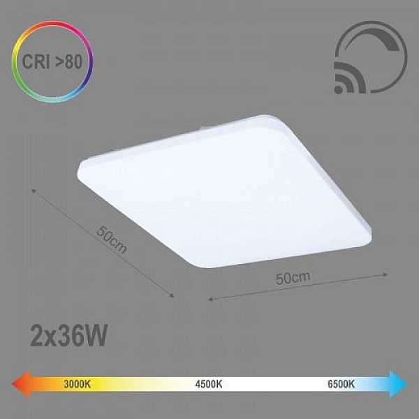 PLAFOND SOPOT2X36W D50 RC 6470LM LED