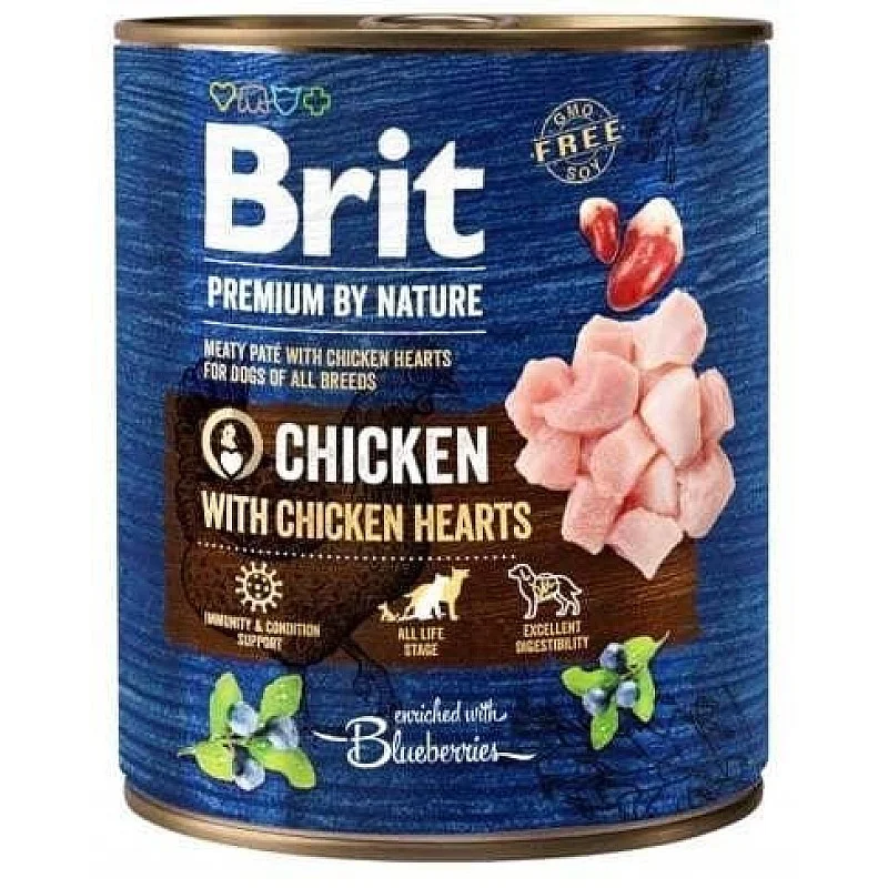 Konservuotas ėdalas šunims Brit Premium with Chicken 800g
