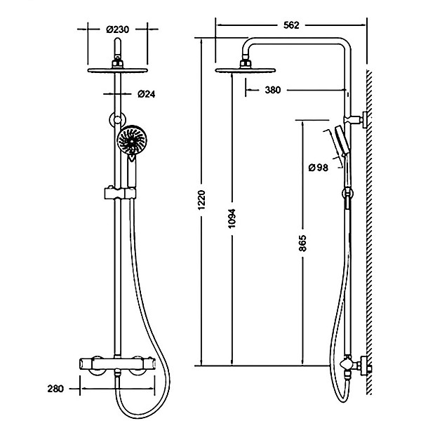 THERMOSTATIC SHOWER SET ST-98001