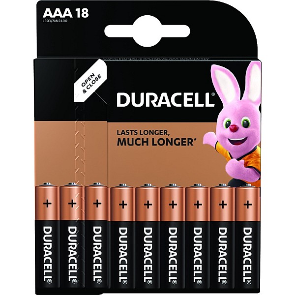 BATTERIES DURACELL AAA LR06 18 PCE