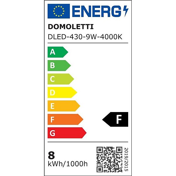 Įmont. šviestuvas Domoletti DLED-430. 12W. 4K. LED. baltas