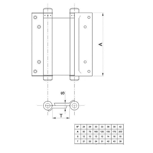 D.A SPR HING BRASS PL. 30/100