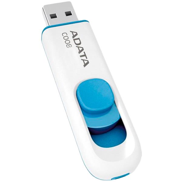 Atslēga USB ADATA C008 16GB USB2 white/blue