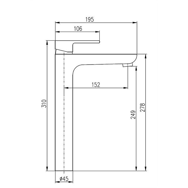 BASIN LEVER MIXER.HEIGHT FAUCET DVT430.5