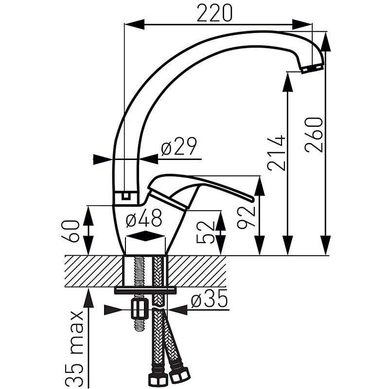 MIXER KITCHEN SINK ELBA BEL4A