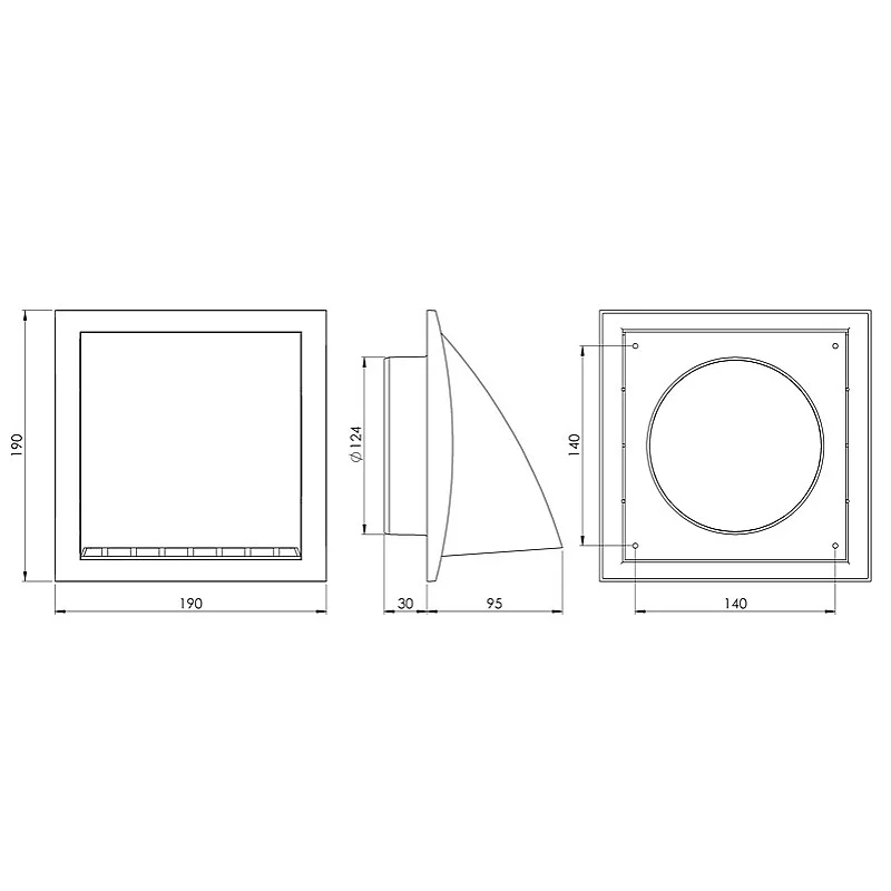 Išorinės ventiliacijos grotelės EUROPLAST ND12FVB. rudos