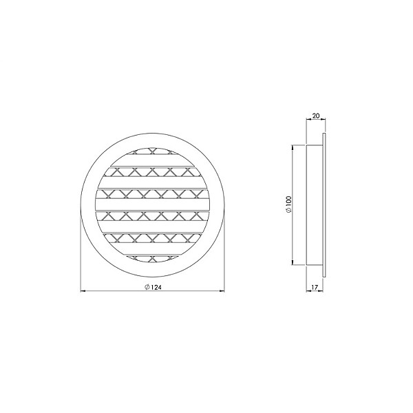 GRILLE ALUMINIUM ALLOY 100MM BLACK